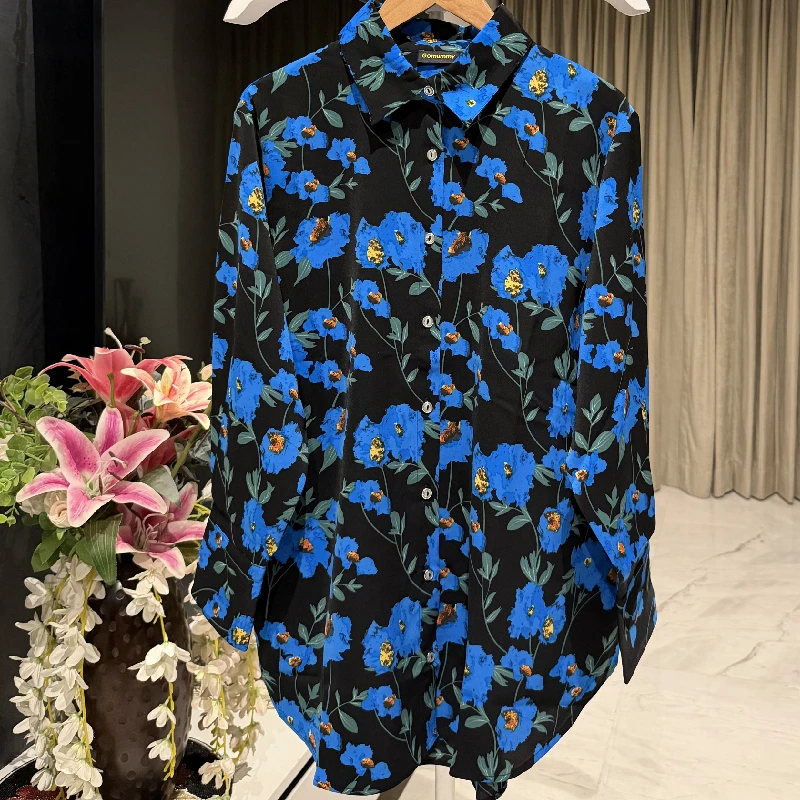 Peacock Blue Pure Soft Slik Shirt